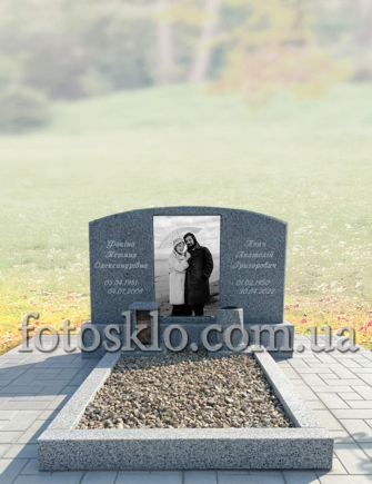 Подвійний пам&#039;ятник з фото під склом - FotosklO