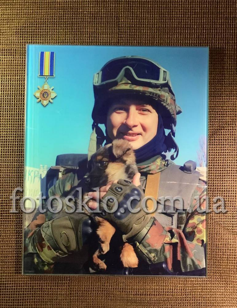 Фото под стеклом военному на памятник- Fotosklo